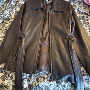 Chic Brown Leather Jacket for Women
